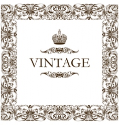 Vintage frame decor ornament vector image