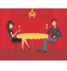 Young couple flirt and drink champagne vector image