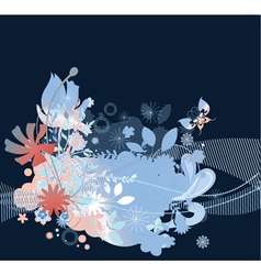 Retro floral background vector image