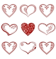 Valentine heart pictogram set vector image