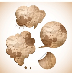 Grungy paper speak bubbles vector image