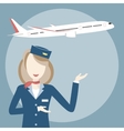 Stewardess and Airplane vector image