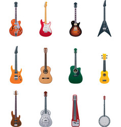 Guitars icon set vector image