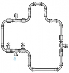 Water pipes vector image