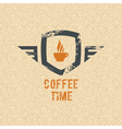 Coffee time label vector image