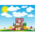 Picnic basket vector image
