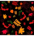 A seamless leaf and rowanberrys pattern background vector image