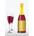 Wine glass with bottle vector image