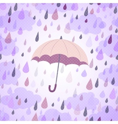 Background with an umbrella and rain vector image