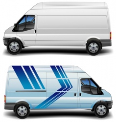 Minibus in blue vector image