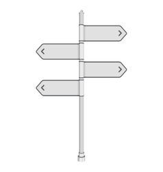 Blank white traffic road sign on white background vector image