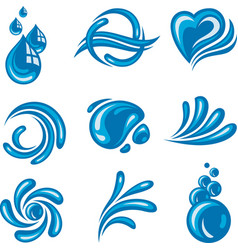 Water icons vector image