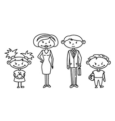 Cute doodle family set vector image