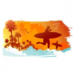Tropical surfer vector image