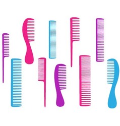 Barbershop set of colorful comb vector image