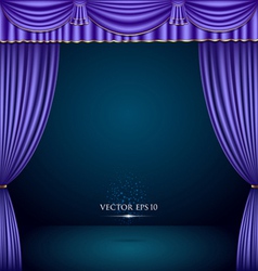 Purple and gold theater curtain classic vector image