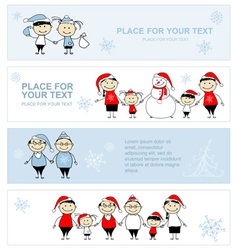 Happy family together christmas holiday banner vector image