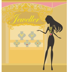 Girl and jewellerys vector image