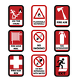 Fire caution signs vector image