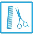 Blue sign of barbershop vector image