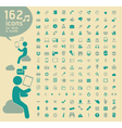 162 basic Icons retro color vector image