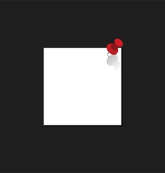 Note paper with pin isolated flat design vector image