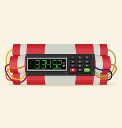 Ticking time bomb flat Ticking time bomb flat vector image
