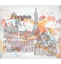 Prague doodles vector image