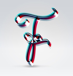 Fantasy plastic 3d glowing ribbon typeface vector image