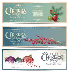 Merry christmas banner set vector image