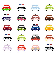 City cars in color vector image