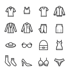 Women Clothing Icons vector image
