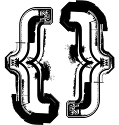 Grunge Font vector image