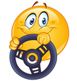Driving emoticon Driving emoticon vector image