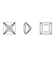 Square shapes of a gemstone against white backgrou Square shapes of a gemstone against white backgrou vector image