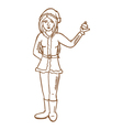 Female wearing Santa costume vector image