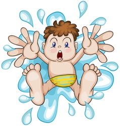 A boy in the water vector image