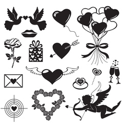 Valentine day set vector image