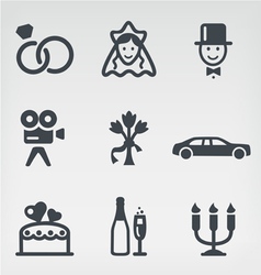 Wedding icon set vector image