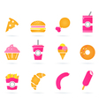 Unhealthy food icons isolated on white vector image