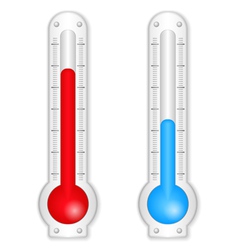 Red and blue thermometers vector image