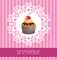 Invitation card with cupcake vector image