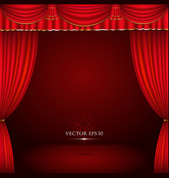 Red and gold theater curtain classic vector image