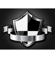 Steel shield with ribbon vector image