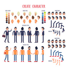 Create character set of business and casual style vector image