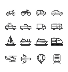 Transportation and Vehicles Icons vector image