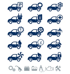Car service icons blue set vector image