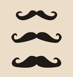 Mustache vintage set vector image