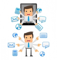 Set of funny cartoon manager vector image