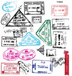 Passport stamps vector image